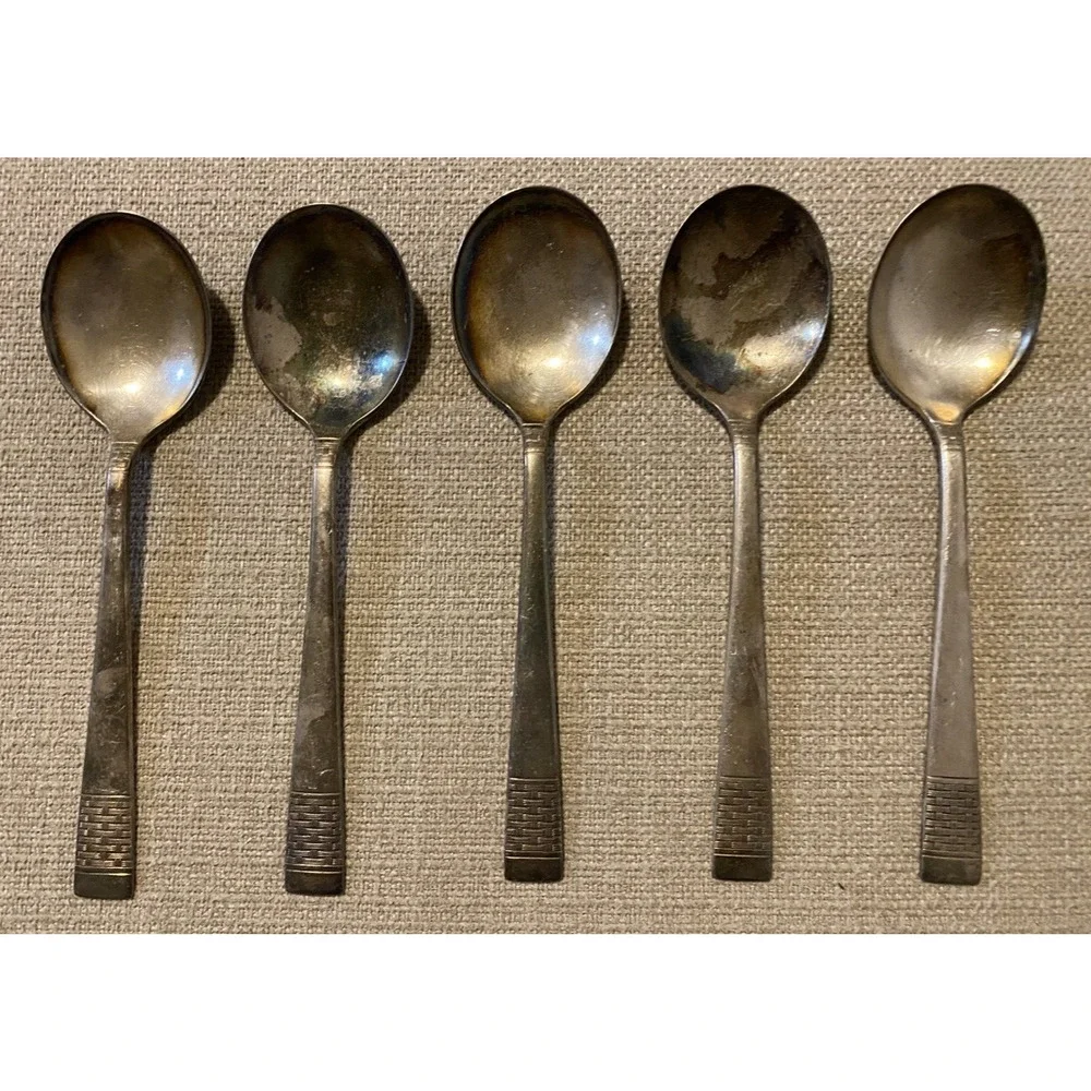 Vtg National Silver Co Silverware King Edward Cavalcade 22 Pc Set Antique